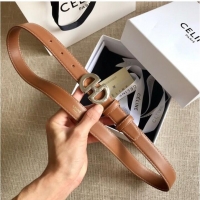 Inexpensive Celine Belt 25MM CEB00017 Brown Silver