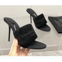 Pretty Style Alexander Wang High Heel Slide Sandals 10.5cm Black 0216100