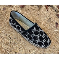 Perfect Gucci Jacquard Denim Espadrilles Black 052309