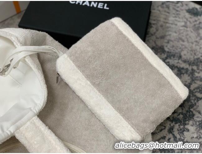 Famous Brand Chanel Cotton Beachwear Set AA7564 Beige/White