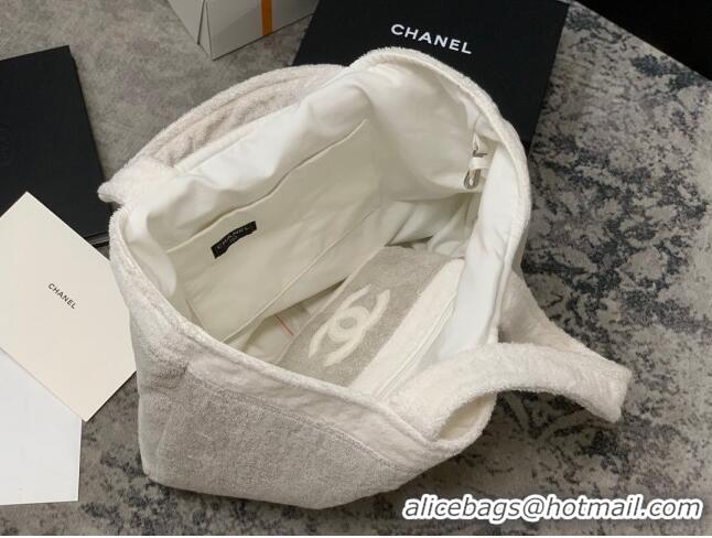 Famous Brand Chanel Cotton Beachwear Set AA7564 Beige/White