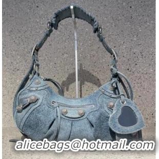 Hot Sell Cheap Balenciaga WOMENS LE CAGOLE MEDIUM SHOULDER BAG 27541 Denim