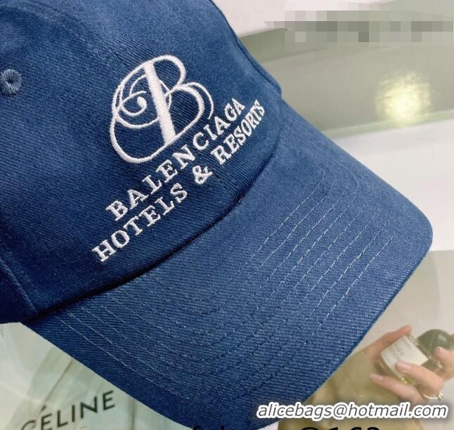 Good Looking Balenciaga Canvas Baseball Hat 0430107 Blue 2022