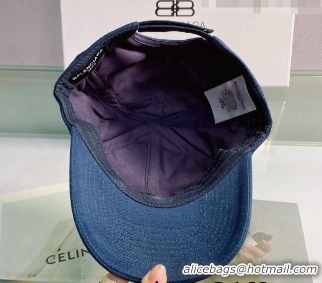 Good Looking Balenciaga Canvas Baseball Hat 0430107 Blue 2022