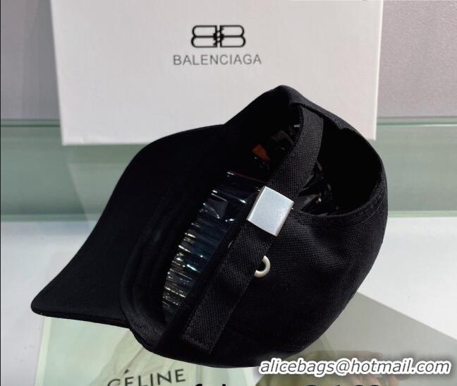 Good Product Balenciaga Canvas Baseball Hat 053168 Black 2022