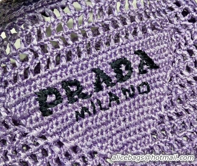 Reasonable Price Prada Woven Raffia Tote Bag 1BG393 Purple 2022