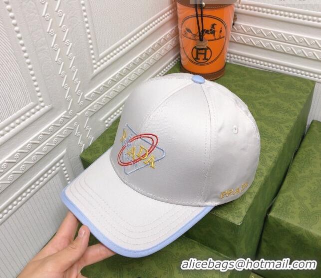Luxury Inexpensive Prada Baseball Hat PA0131 White 2022