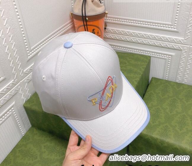 Luxury Inexpensive Prada Baseball Hat PA0131 White 2022