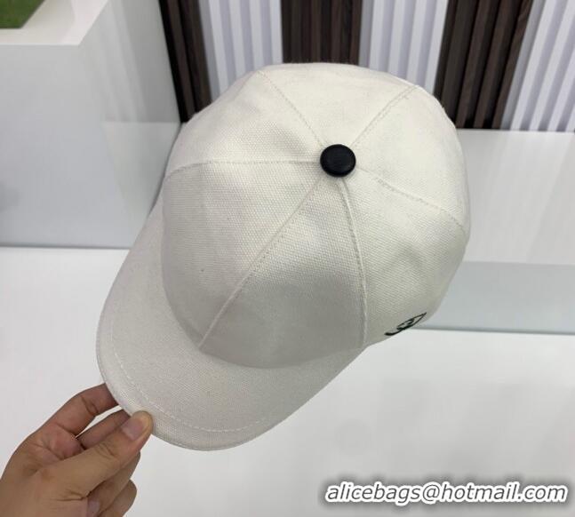 Classic Gucci Canvas Baseball Hat with Double G GG0162 White 2021
