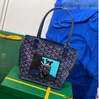 Inexpensive Goyard Anjou Mini Bag With Bulldog G2320 Navy Blue