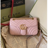 Famous Brand Gucci GG Marmont small shoulder bag 443497 light pink