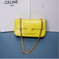 Best Product Celine CHAIN SHOULDER BAG TRIOMPHE IN SHINY CALFSKIN 199243 ANIS