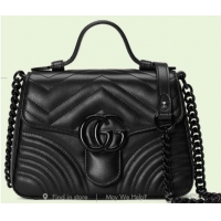 Super Quality Gucci GG Marmont mini top handle bag 702563 black