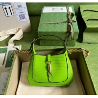 Inexpensive Gucci Jackie 1961 lizard mini bag 675799 Fluorescent green