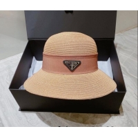 Hot Sell Cheap Prada Straw Bucket Hat PA2967 Beige/Powder Pink 2022