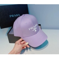 Super Quality Prada Canvas Baseball Hat PA3012 Purple 2022