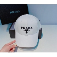 Famous Brand Prada Canvas Baseball Hat PA3012 White 2022