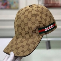 Popular Style Gucci GG Canvas Baseball Hat with Gucci Band GG0160 Beige 2021