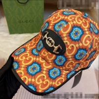 Luxury Classic Gucci GG Canvas Baseball Hat G22219 Orange 2021