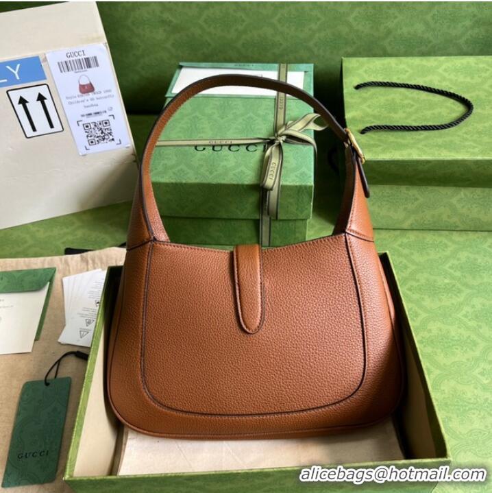 Good Taste Gucci Jackie 1961 mini natural grain leather hobo bag 637091 brown