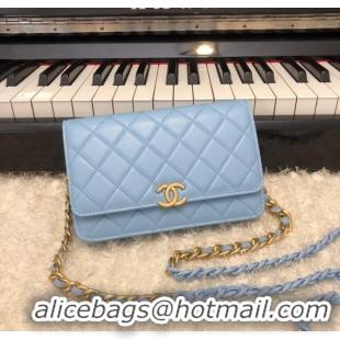 Well Crafted Chanel Original Small classic Sheepskin flap bag AP33814 blue
