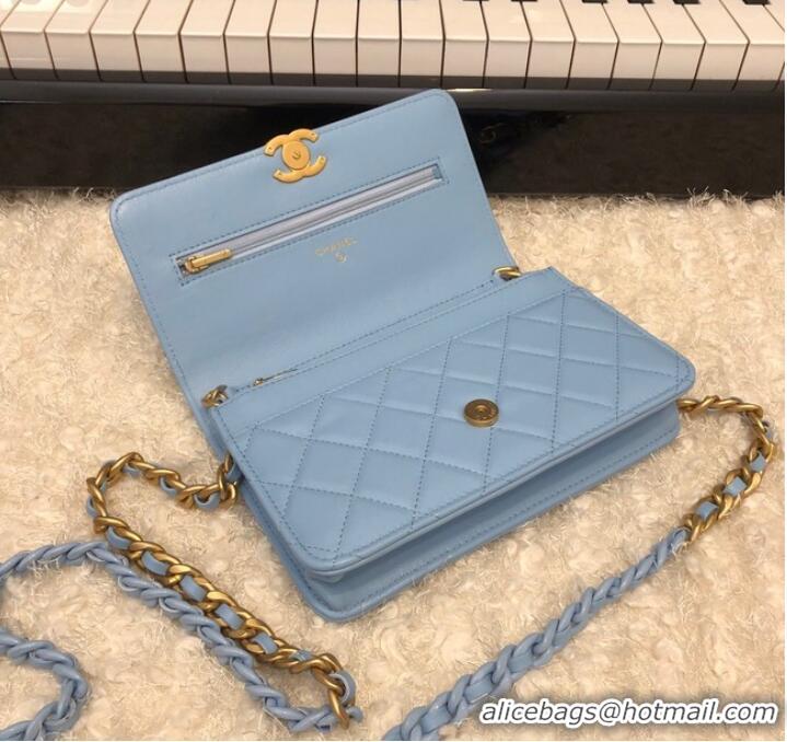 Well Crafted Chanel Original Small classic Sheepskin flap bag AP33814 blue