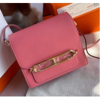 Hot Sell Cheap Hermes Roulis 19cm Evercolor 9D H9003 pink&Gold
