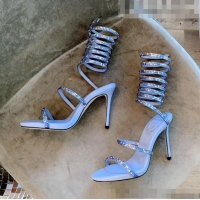 Good Product Rene Caovilla Jewel Sandals with STILETTO HEEL SUPERCLEO 9.5cm RC1051 Blue 2022