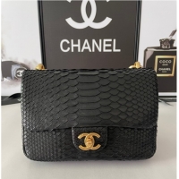 Promotional Chanel SMALL FLAP BAG Snakeskin & Gold-Tone Metal AS3214 black