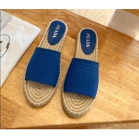 Purchase Prada Logo Canvas Espadrille Slide Sandals 072208 Blue
