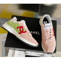 Lower Price Chanel Suede Sneakers G39074 Pink/Green