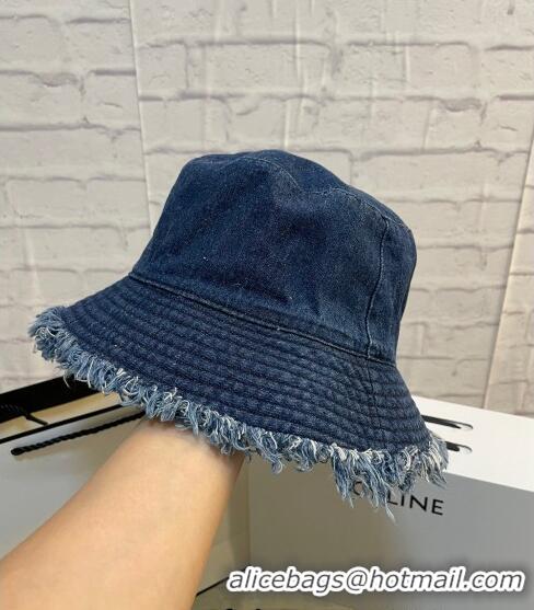 Buy Inexpensive Dior Denim Fringe Bucket Hat CD0160 Blue 2022