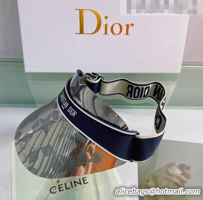 Famous Brand Dior DiorClub V1U Oblique Visor Hat DH2453 Grey/Blue 2022