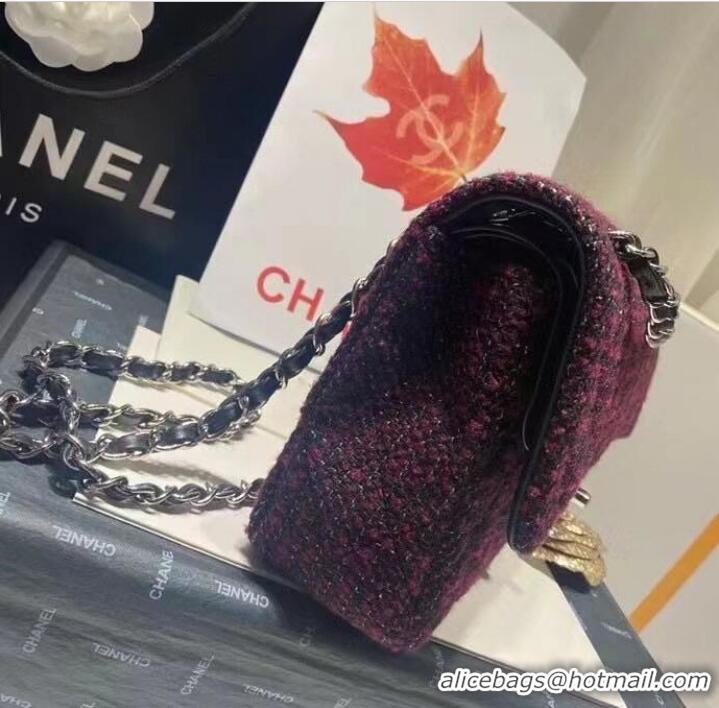 Good Looking Chanel 2.55 Flap Bag 1112 Wine with Silver Hardware