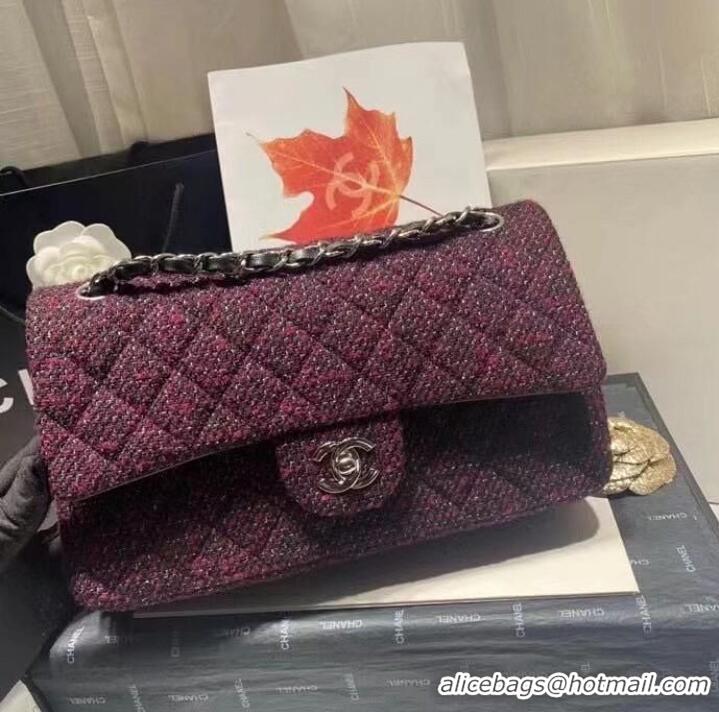 Good Looking Chanel 2.55 Flap Bag 1112 Wine with Silver Hardware