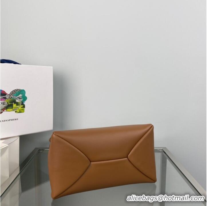Pretty Style Prada Leather Triangle bag 1BA368 brown