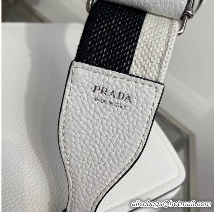 Buy New Grade Prada Leather bag with shoulder strap 1BD314 white