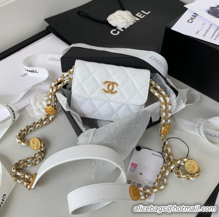 Shop Grade CHANEL CLUTCH WITH CHAIN AP2857 white