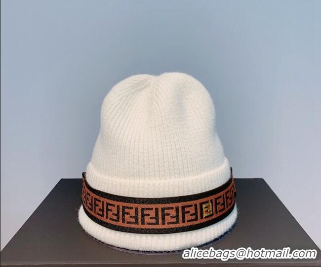 Super Quality Fendi Logo Knit Hat FD2256 White 2021