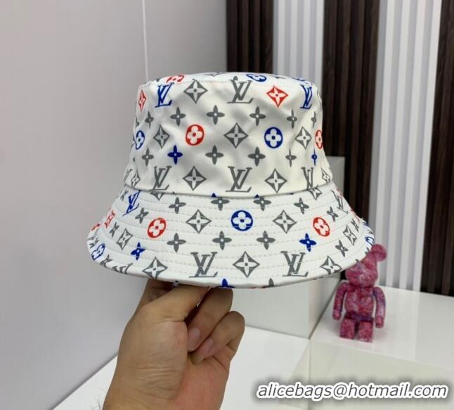 Top Grade Louis Vuitton Multicolored Monogram Bucket Hat LV1879 White 2021
