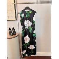 Buy Grade Dolce & Gabbana Flower Silk Dress DGD52820 Black 2022
