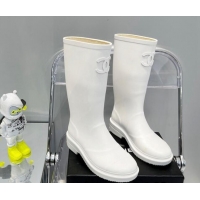 Best Product Chanel Rubber Rain Boots 062056 White