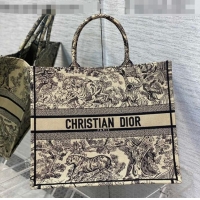 Promotional Dior Large Book Tote Bag in Beige Toile de Jouy Embroidery M16E 2022
