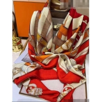 Top Design Hermes Silk & Cashmere Square Scarf 140x140cm H62418 Orange 2022