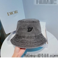 Good Quality Dior Denim Bucket Hat 040159 Dark Grey 2022