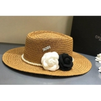 Good Product Dior Straw Wide Brim Hat 040171 Khaki 2022