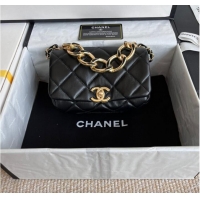 Classic Grade Chanel FLAP BAG Lambskin & Gold-Tone Metal AS3375 black