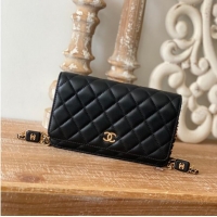 Famous Brand Chanel MINI FLAP BAG Lambskin & Gold-Tone Metal AS0950 black