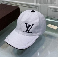 Popular Style Louis Vuitton Canvas Baseball Hat LV1840 White 2021