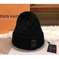 Free Shipping Louis Vuitton Patch Knit Hat 110520 Black 2021